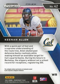 2021 Panini Prizm Draft Picks Collegiate - Blue Pulsar #42 Keenan Allen Back