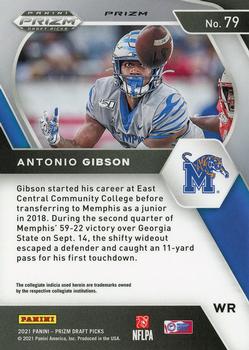 2021 Panini Prizm Draft Picks Collegiate - Blue Pulsar #79 Antonio Gibson Back
