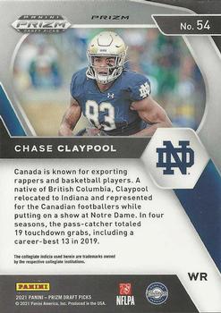 2021 Panini Prizm Draft Picks Collegiate - Green #54 Chase Claypool Back