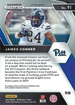 2021 Panini Prizm Draft Picks Collegiate - Green #91 James Conner Back