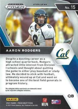 2021 Panini Prizm Draft Picks Collegiate - Red White and Blue #15 Aaron Rodgers Back