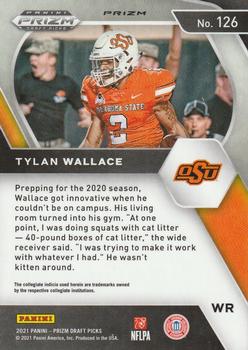 2021 Panini Prizm Draft Picks Collegiate - Red White and Blue #126 Tylan Wallace Back