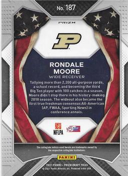 2021 Panini Prizm Draft Picks Collegiate - Red White and Blue #187 Rondale Moore Back