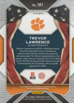2021 Panini Prizm Draft Picks Collegiate - Silver #181 Trevor Lawrence Back