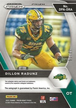 2021 Panini Prizm Draft Picks Collegiate - Draft Picks Autographs Blue Ice #DPA-DRA Dillon Radunz Back