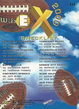 1997 SkyBox E-X2000 - Checklists #61 Checklist: 1-51 Back