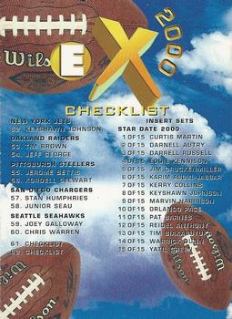 1997 SkyBox E-X2000 - Checklists #62 Checklist: 52-60 and Inserts Front