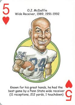 2008 Hero Decks Penn State Nittany Lions Football Heroes Playing Cards #5♥ O.J. McDuffie Front