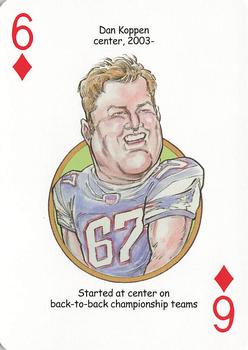 2005 Hero Decks New England Patriots Football Heroes Playing Cards #6♦ Dan Koppen Front