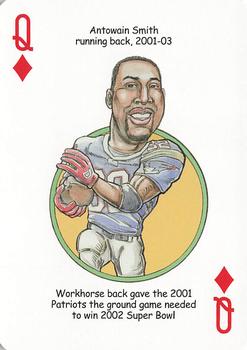 2005 Hero Decks New England Patriots Football Heroes Playing Cards #Q♦ Antowain Smith Front