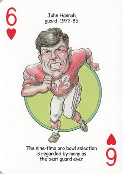 2005 Hero Decks New England Patriots Football Heroes Playing Cards #6♥ John Hannah Front
