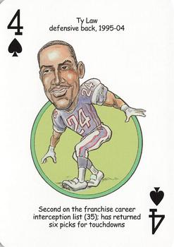 2005 Hero Decks New England Patriots Football Heroes Playing Cards #4♠ Ty Law Front