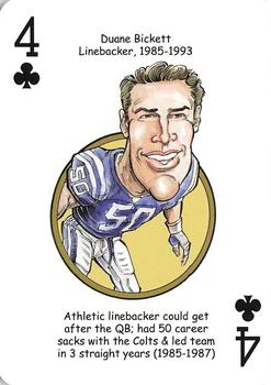 2007 Hero Decks Indianapolis Colts Football Heroes Playing Cards #4♣ Duane Bickett Front
