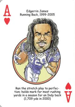 2007 Hero Decks Indianapolis Colts Football Heroes Playing Cards #A♥ Edgerrin James Front