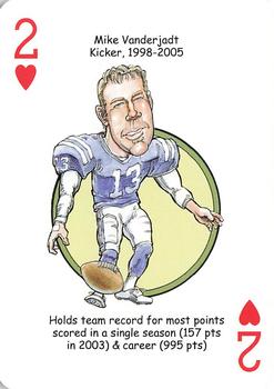 2007 Hero Decks Indianapolis Colts Football Heroes Playing Cards #2♥ Mike Vanderjagt Front