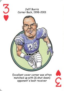 2007 Hero Decks Indianapolis Colts Football Heroes Playing Cards #3♥ Jeff Burris Front