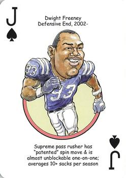 2007 Hero Decks Indianapolis Colts Football Heroes Playing Cards #J♠ Dwight Freeney Front