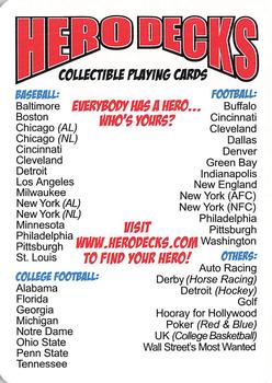 2007 Hero Decks Indianapolis Colts Football Heroes Playing Cards #NNO Hero Decks Front