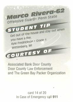 1999 Green Bay Packers Police - Associated Bank Door County, Door County Law Enforcement #14 Marco Rivera Back
