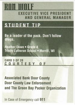 1997 Green Bay Packers Police - Associated Bank Door County, Door County Law Enforcement #3 Ron Wolf Back