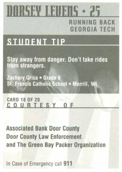 1997 Green Bay Packers Police - Associated Bank Door County, Door County Law Enforcement #18 Dorsey Levens Back