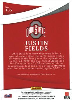 2021 Panini Immaculate Collection Collegiate #105 Justin Fields Back