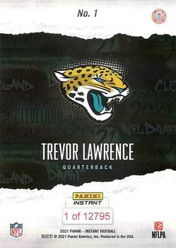 2021 Panini Instant NFL Draft Night #1 Trevor Lawrence Back