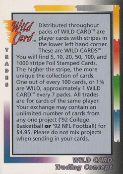 1992 Wild Card - Info Cards #NNO Wild Card Trading Concept Front