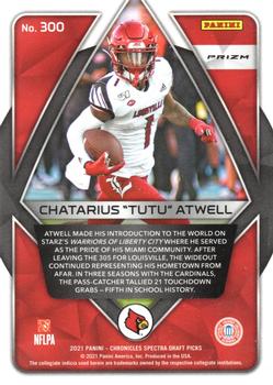2021 Panini Chronicles Draft Picks - Orange #300 Tutu Atwell Back