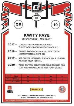 2021 Panini Chronicles Draft Picks - Pink #30 Kwity Paye Back