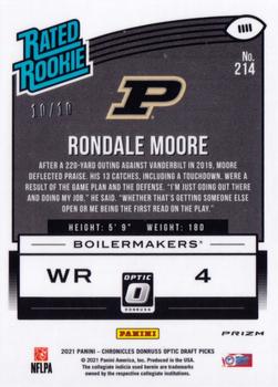 2021 Panini Chronicles Draft Picks - Gold #214 Rondale Moore Back