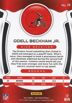 2021 Panini Certified #19 Odell Beckham Jr. Back
