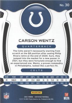 2021 Panini Certified #30 Carson Wentz Back