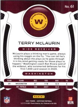 2021 Panini Certified #61 Terry McLaurin Back