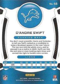 2021 Panini Certified #68 D'Andre Swift Back