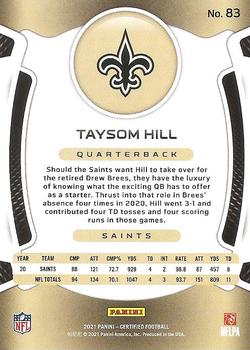 2021 Panini Certified #83 Taysom Hill Back