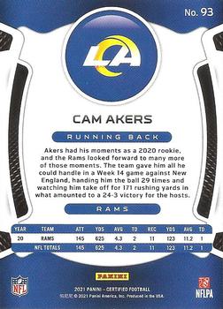 2021 Panini Certified #93 Cam Akers Back