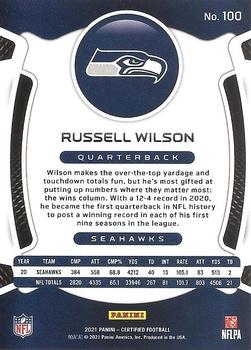2021 Panini Certified #100 Russell Wilson Back