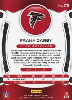 2021 Panini Certified #178 Frank Darby Back
