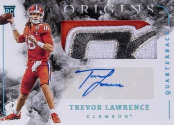 2021 Panini Chronicles Draft Picks - Origins Rookie Jumbo Patch Autograph Anniversary Patch #OJ-TLW Trevor Lawrence Front