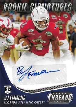 2021 Panini Chronicles Draft Picks - Threads Rookie Signatures Green #TS-BJE BJ Emmons Front