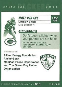 2001 Green Bay Packers Police - Alliant Energy Foundation, AnchorBank & the Madison Police Dept #15 Nate Wayne Back