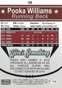 2021 SAGE Premier Draft - Red #128 Pooka Williams Back