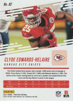 2021 Panini Prestige #92 Clyde Edwards-Helaire Back