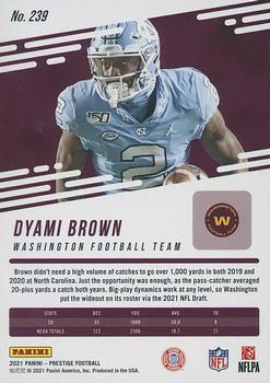 2021 Panini Prestige #239 Dyami Brown Back