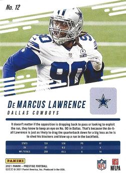 2021 Panini Prestige - Xtra Points Gold #12 DeMarcus Lawrence Back