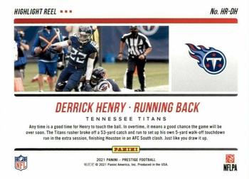 2021 Panini Prestige - Highlight Reel #HR-DH Derrick Henry Back