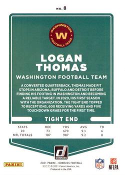 2021 Donruss #8 Logan Thomas Back