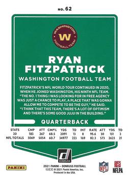 2021 Donruss #62 Ryan Fitzpatrick Back