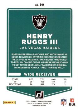 2021 Donruss #90 Henry Ruggs III Back